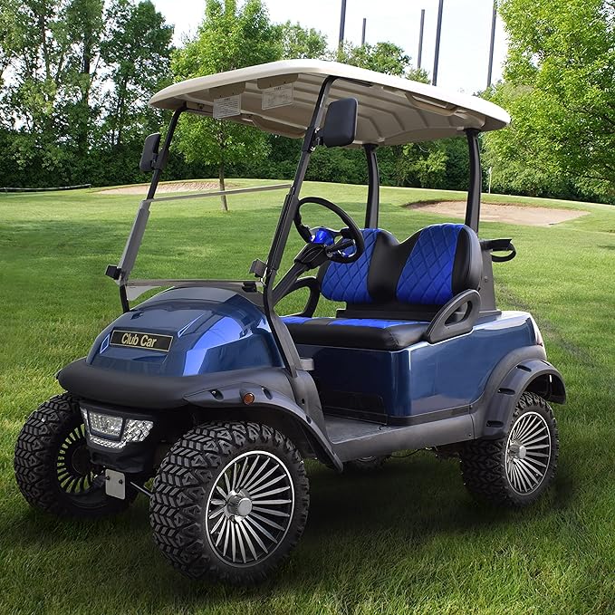 NOKINS Golf Cart Diamond Seat Covers Kit, Fit for Club Car Precedent OEM Standard Front Seat Cushion, Golf Cart Vinyl Seat Cover, No Nails Required