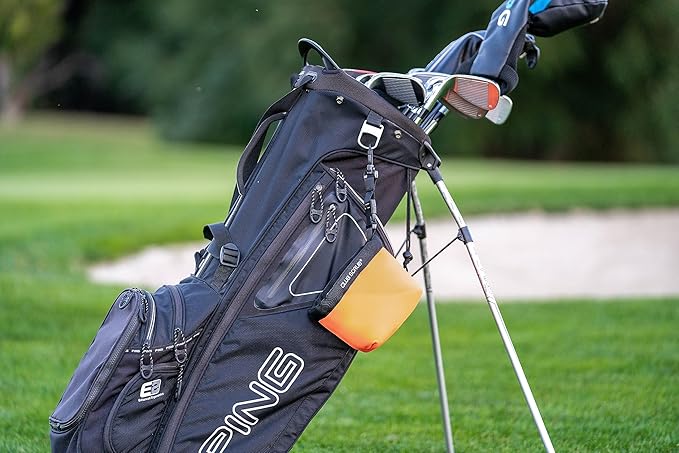 Club Scrub Golf Club and Golf Ball Cleaning Bag, Waterproof Clean Face Technology Liner, Detachable Clip, Machine Washable, Cleans Club Grooves, Dry Exterior (Neoprene or Microfiber Option Available)