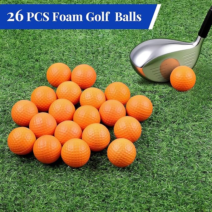 40 Pack Foam Golf Practice Balls - Realistic Feel and Limited Flight Training Balls for Indoor or Outdoor
