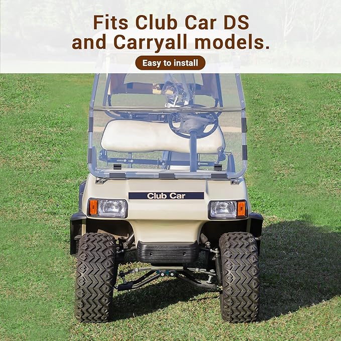 Drive-up Golf Cart Name Plate for Club Car DS and Carryall Models Decal Black Gold-18" X 2.24"