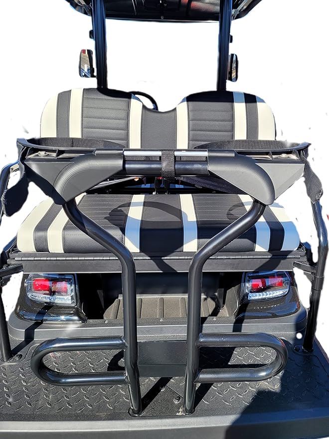 Golf Bag Holder fits on Golf Cart Rear Seat Grab Bar, for ICON OEM Round Tube Style Grab Bars, No Drilling Required