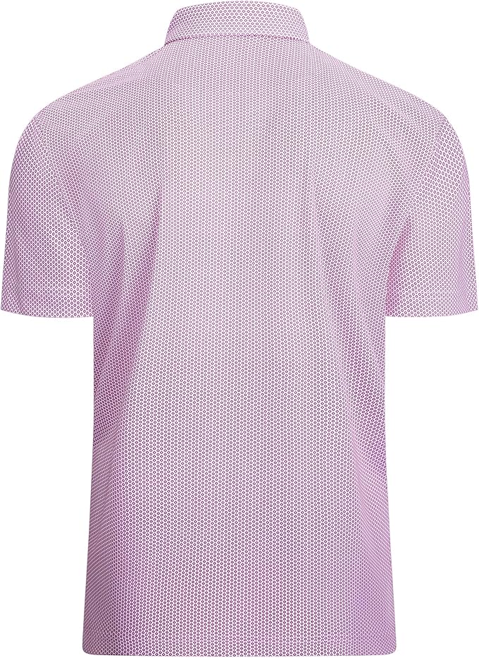 Alex Vando Mens Golf Shirt Moisture Wicking Classic Print Golf Shirts for Men