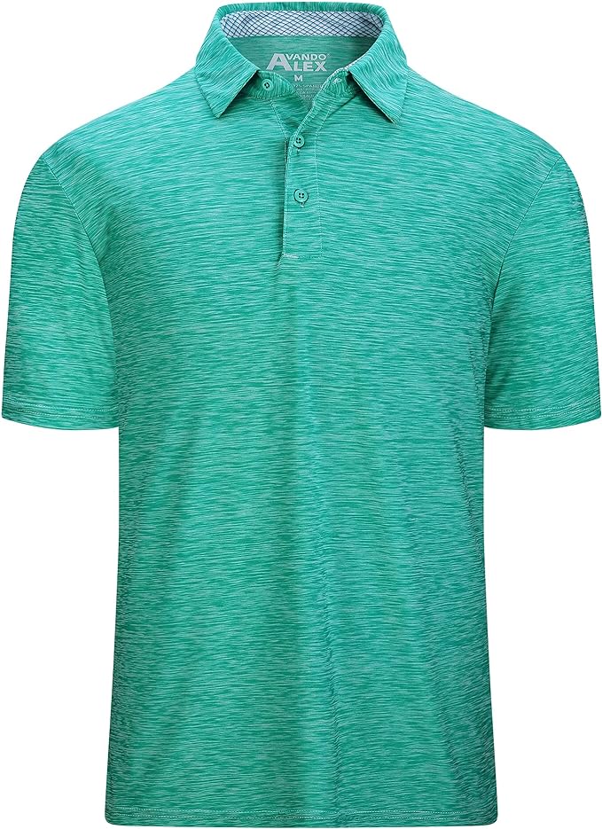 Alex Vando Mens Golf Shirt Moisture Wicking Quick-Dry Short Sleeve Casual Polo Shirts for Men