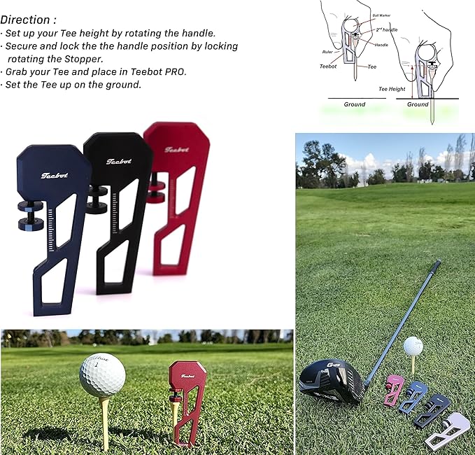 PRO - Premium Golf Accessory for Tee Height Setup Tool with Extreme Accuracy and Consistency