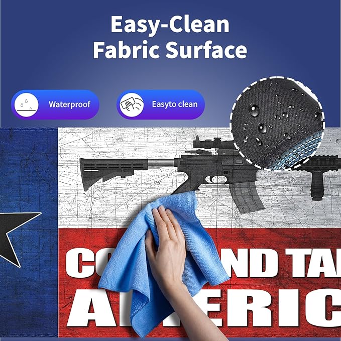 Wknoon. Extra Large Gaming & Office Mouse Pad (31.5" x 11.8") with Durable Stitched Edges – Vintage Texa States Flag Come and Take It America Quote, Anti-Slip Rubber Base Extended XXL Desk Mat