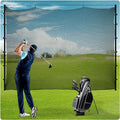 Sports Netting,Golf Practice Net Hitting Net with 33Feet Nylon Rope Also for Baseball, Hockey, Soccer, LAX and More - 10x10ft/10x15ft/10x20ft/10x25ft/10x30ft/10x40ft/10x50ft