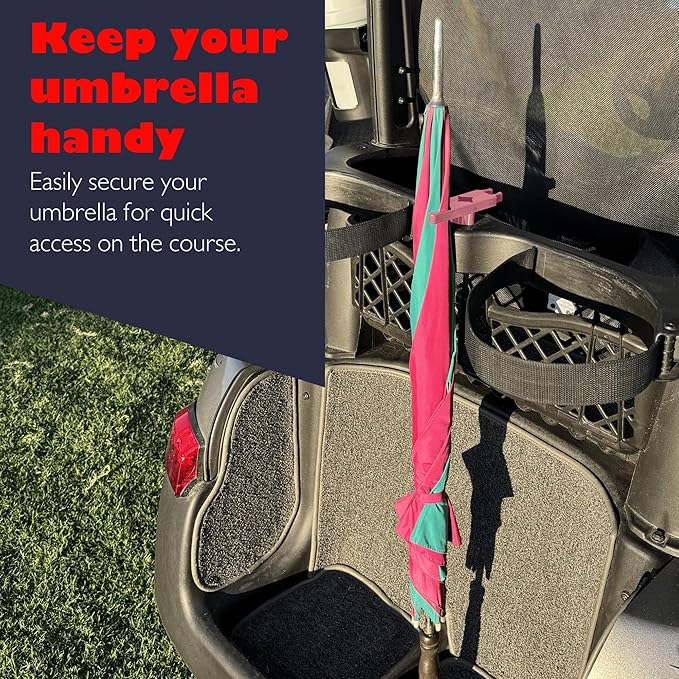 Golf Cart Accessories - Ball Retriever Holder - Putter Clip - Training Aid Storage - Umbrella Organizer - Equipment Mount - Made in USA (Pack of 1)