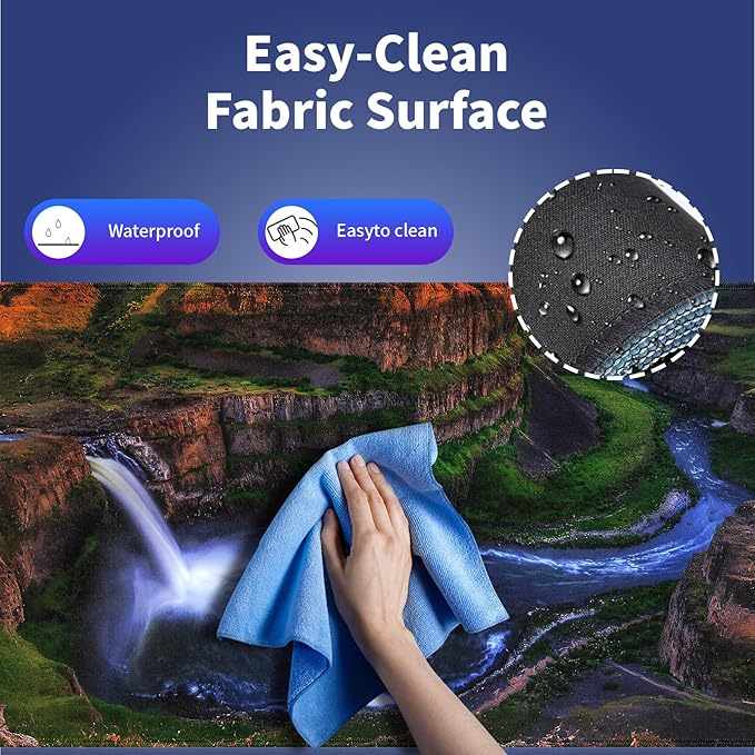 Wknoon. Extra Large Gaming & Office Mouse Pad (31.5" x 11.8") with Durable Stitched Edges – Whirlpool Water Falls Majestic Cascade in a Green Canyon, Anti-Slip Rubber Base Extended XXL Desk Mat