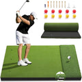 Fanshaw Premium Dual-Turf Golf Mat: 5x4ft Thickened for Backyard, Driving Range, Indoor & Outdoor Practice Hitting, Swing & Chipping, Ideal Gifts for Men Dad