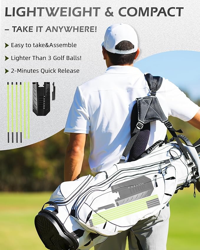 Golf Swing Training Aid, Golf Alignment Stick with Angle Plate/Holder Sets, Posture Corrector Golf Trainging Aid, Swing Plane Trainer for Aiming, Putting, Swing/Golf Practice Tools