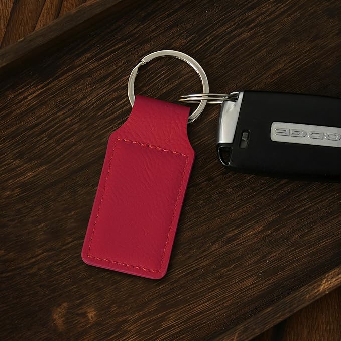 LaserGram Rectangle Keychain, Coat of Arms Germany, Personalized Engraving Included (Red)