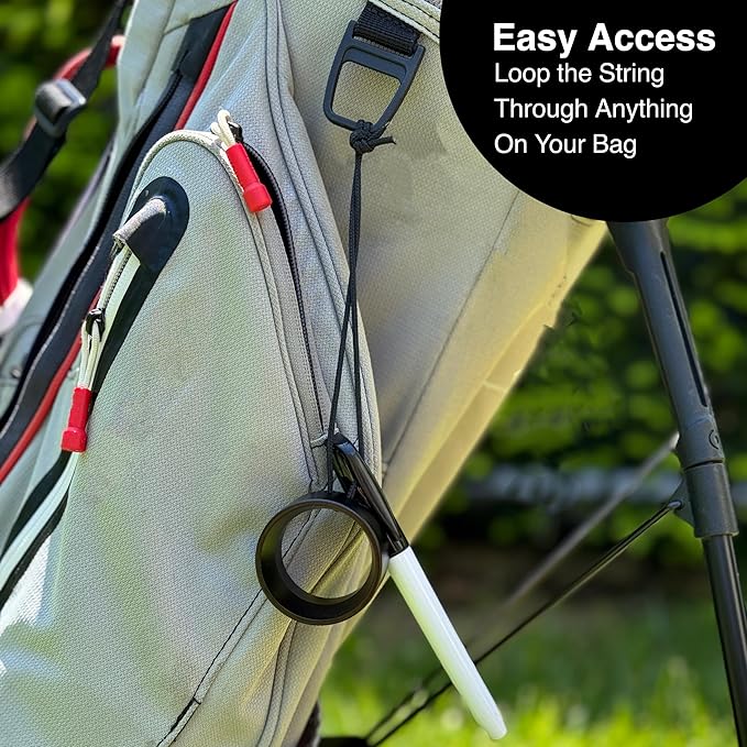 Ball Badge Aim Stripe - 360 Degree Golf Ball Line Marker Kit with Golf Bag Attachment for Perfect Alignment and Precision Putting