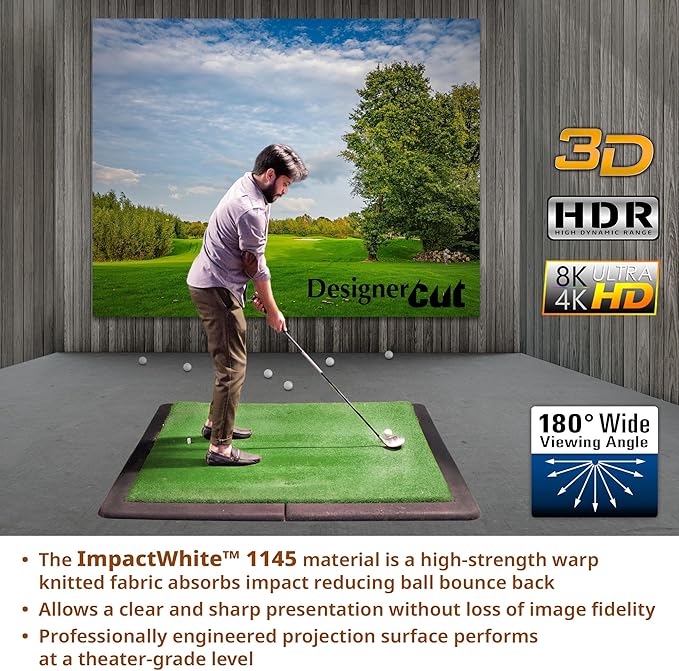 Elite Screens Designer Cut, 10'x13' ImpactWhite DIY Raw Projector Screen Material for Golf/Multi-Sport Simulation, Folded Packing RM-10X13-IPW1145