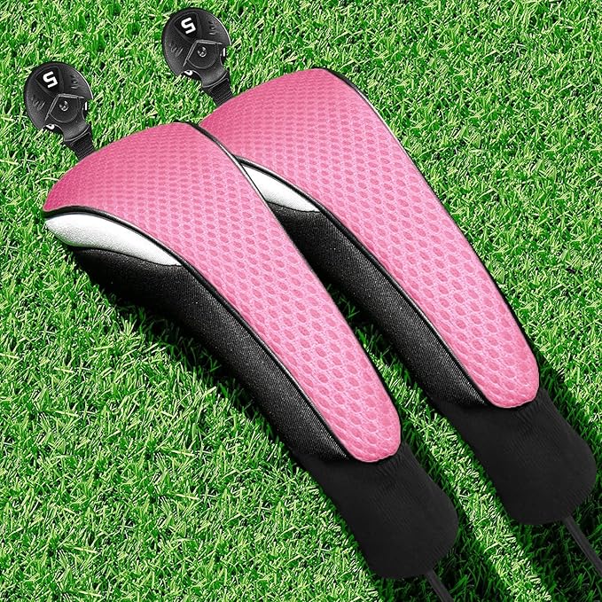 FINGER TEN Golf Club Head Covers Woods Hybrids 1/2/3/4 Pack, Headcovers Men Women 3 5 7 X with Interchangeable Number Tag, Fit All Wood Hybrid Clubs