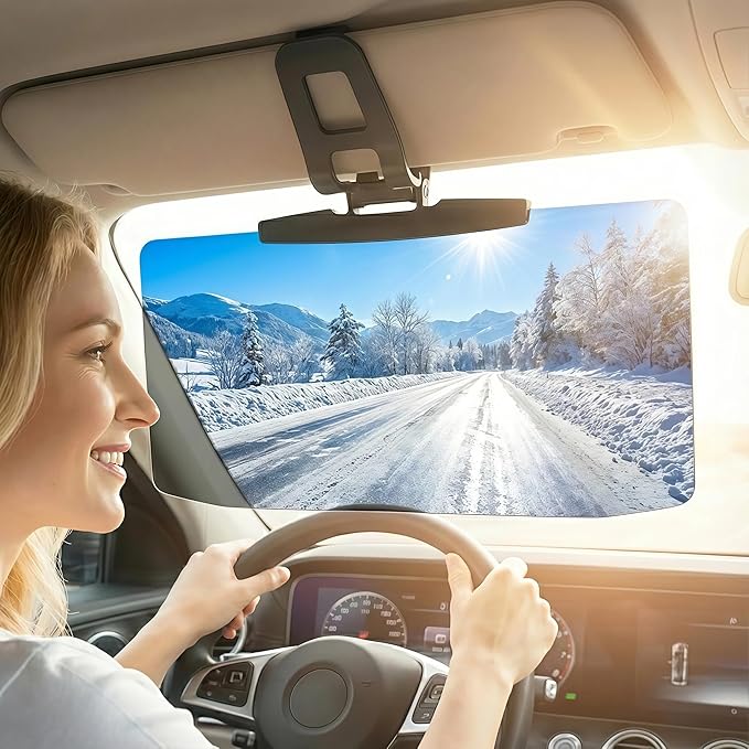 Sun Visor Extender for Car Upgraded UV400 Polarized Anti-Glare Adjustable Universal Car Visor Extender Sun Blocker for Sedan SUVs Easy Install Safe Driving