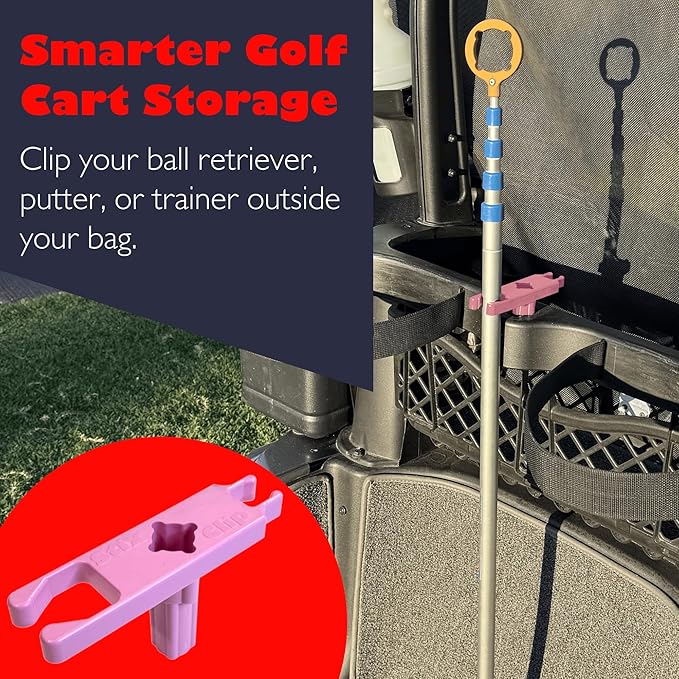 Golf Cart Accessories - Ball Retriever Holder - Putter Clip - Training Aid Storage - Umbrella Organizer - Equipment Mount - Made in USA (Pack of 1)