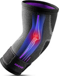 APOYO Elbow Brace for Tendonitis and Tennis Elbow, Elbow Compression Sleeve, Elbow Brace for Women and Men w/ Adjustable Strap for Tennis Elbow Relief, Weightlifting, Arthritis, Workouts, Reduce Joint Pain During Fitness Activity (Purple, XX-Large)