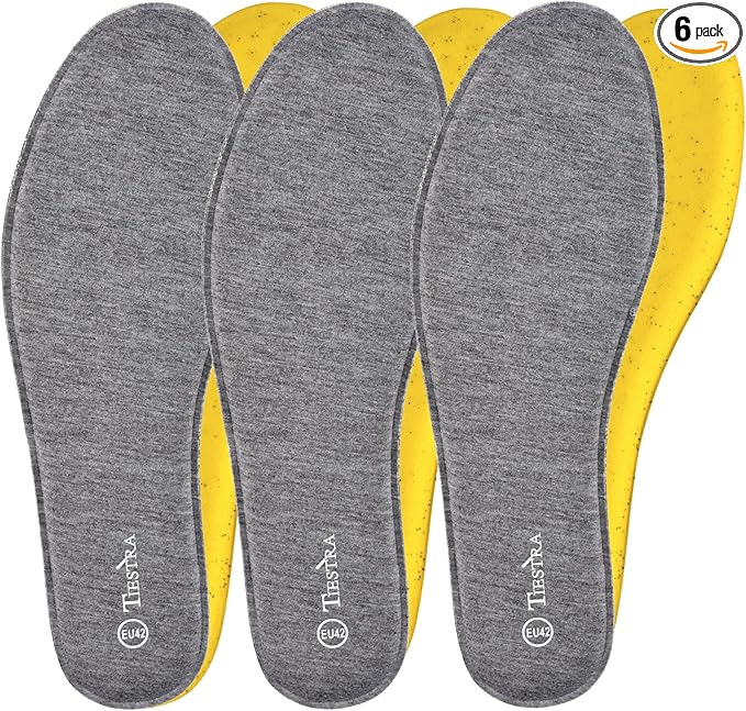 3 Pair -Shoe Inserts for Mens Memory Foam Insoles,Replacement Insoles for Work Boots Running Shoes, Cushion Shock Absorbing for Foot Pain Relief, Comfort Breathable Inner Soles Grey 46EU,US13