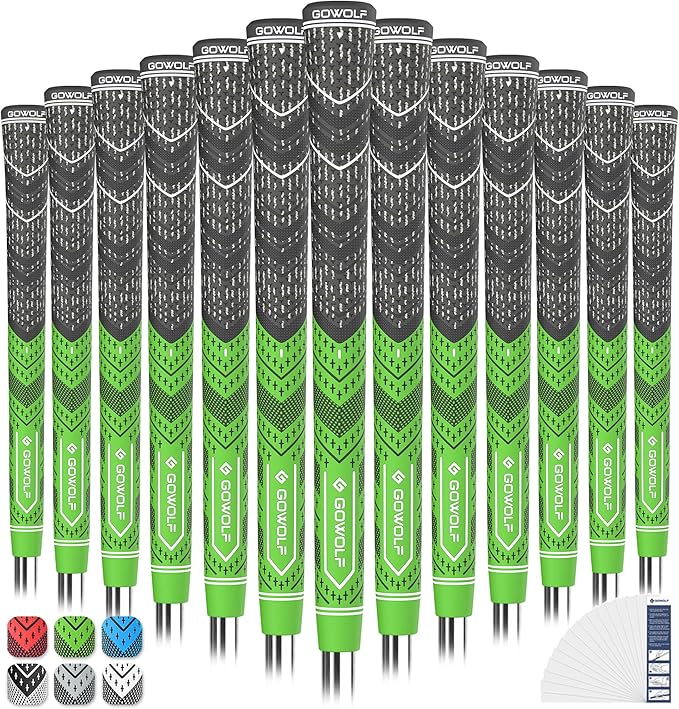Gowolf Golf Grip Cord Rubber Multi-compound Golf Driver Irons Club Choose 13 Grips with 15pcs Tapes Or Full Kit choose one