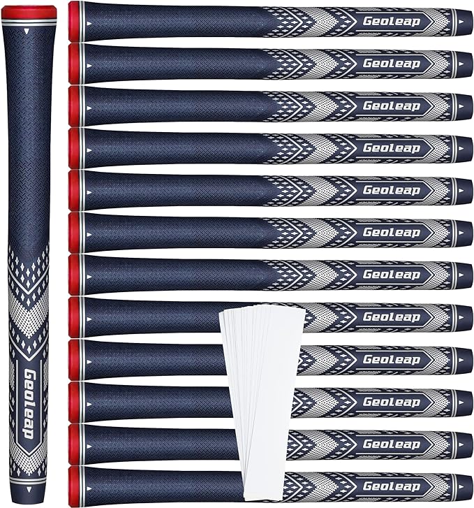 Geoleap Golf Grips Set of 13- Soft Golf Club Grips,Reduce Taper Design Provides High Traction and Performance,13 Grips with 15 Tapes and 13 Grips with All Repair Kits for Choice.