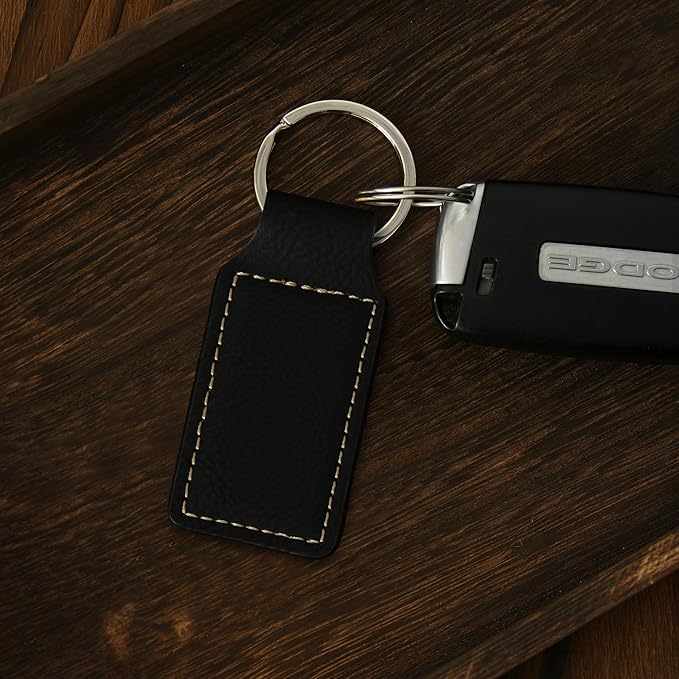 LaserGram Rectangle Keychain, Golfer Golfing, Personalized Engraving Included