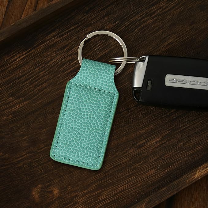 LaserGram Rectangle Keychain, Coat of Arms Germany, Personalized Engraving Included (Basketball Teal)