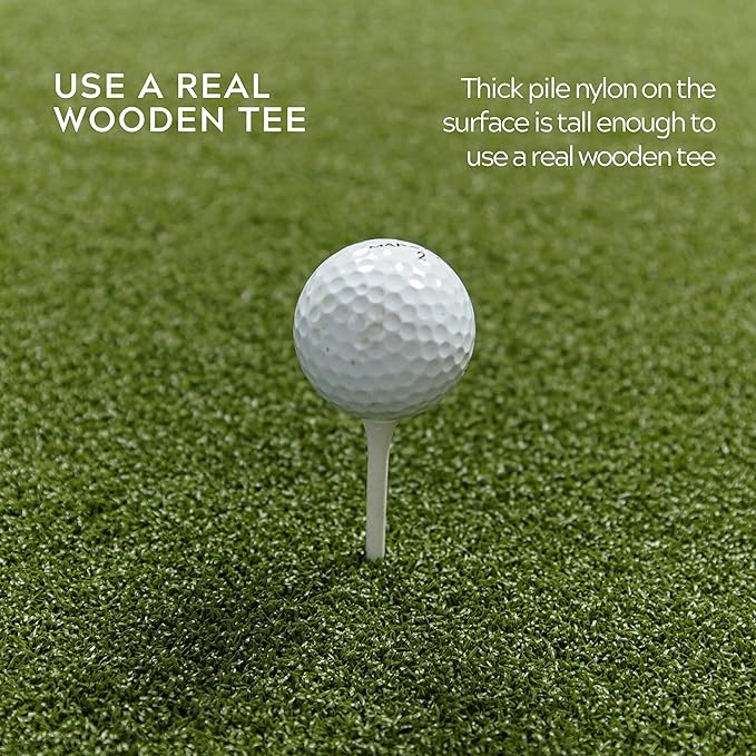 The Original Country Club Elite® by Real Feel Golf Mats® 5' X 8' Simulator Size Golf Mat | Heavy Duty Commercial Practice Mat | Accepts A Real Tee | Swing Down and Through | Indoor/Outdoor