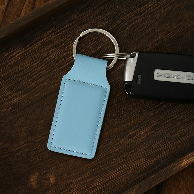 LaserGram Rectangle Keychain, Coat of Arms Germany, Personalized Engraving Included (Light Blue)