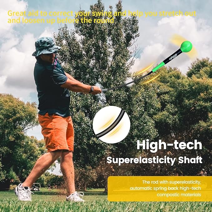Golf Swing Trainer Aid - Power Flex Golf Swing Training aid for Strength and Tempo Golf Swing Speed Trainer Golf Training aid Golf Warm up Stick