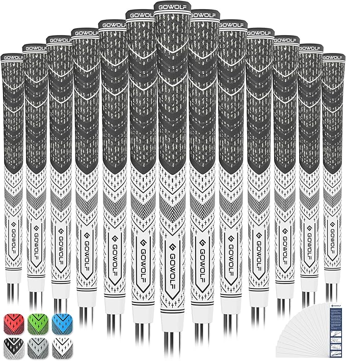 Gowolf Golf Grip Cord Rubber Multi-compound Golf Driver Irons Club Choose 13 Grips with 15pcs Tapes Or Full Kit choose one