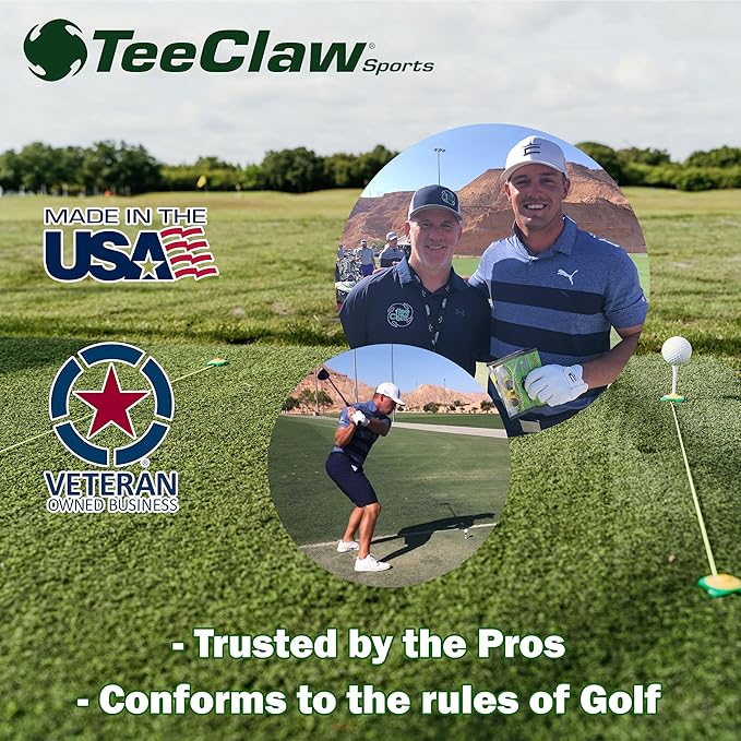 Tee Claw Golf Tee Holder, Great for Golf, Baseball and Softball for Putting Training Aid, Foot Placement, for Indoor and Outdoor Training, Made in USA
