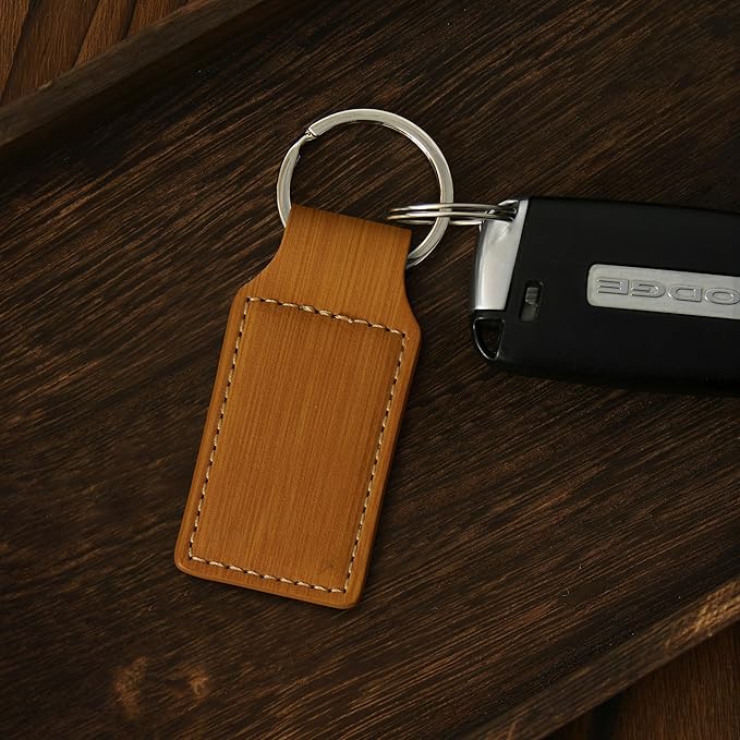 LaserGram Rectangle Keychain, Coat of Arms Germany, Personalized Engraving Included (Bamboo)