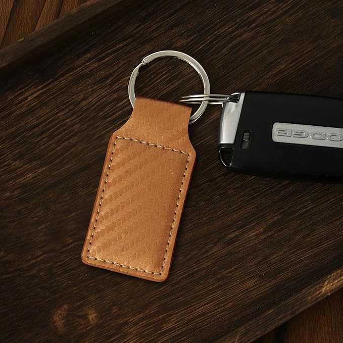 LaserGram Rectangle Keychain, Coat of Arms Germany, Personalized Engraving Included (Carbon Fiber Bronze)
