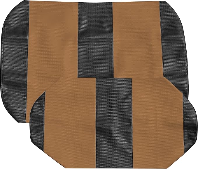 Seat Cover Replacement for Yamaha Drive or G-29 Golf Cart - Front Bench Seat - Premium Marine Vinyl - 5 Panel Stitching - Staple On Installation - Two-Tone Golf Cart Seat Covers (Black & Tan)