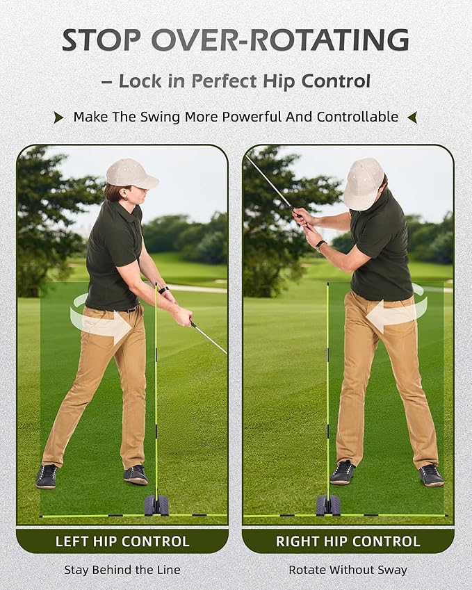 Golf Swing Training Aid, Golf Alignment Stick with Angle Plate/Holder Sets, Posture Corrector Golf Trainging Aid, Swing Plane Trainer for Aiming, Putting, Swing/Golf Practice Tools