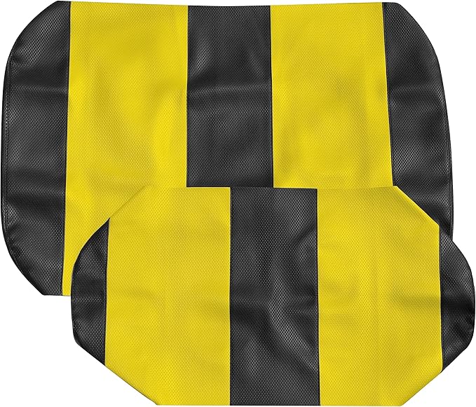 Seat Cover Replacement for Yamaha Drive or G-29 Golf Cart - Front Bench Seat - Premium Marine Vinyl - 5 Panel Stitching - Staple On Installation - Two-Tone Golf Cart Seat Covers (Black & Yellow)