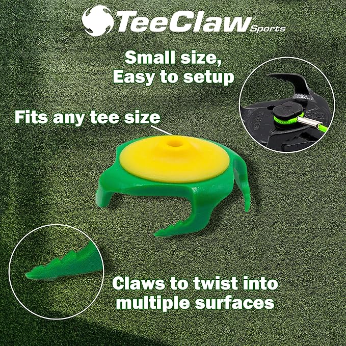 Tee Claw Golf Tee Holder, Great for Golf, Baseball and Softball for Putting Training Aid, Foot Placement, for Indoor and Outdoor Training, Made in USA