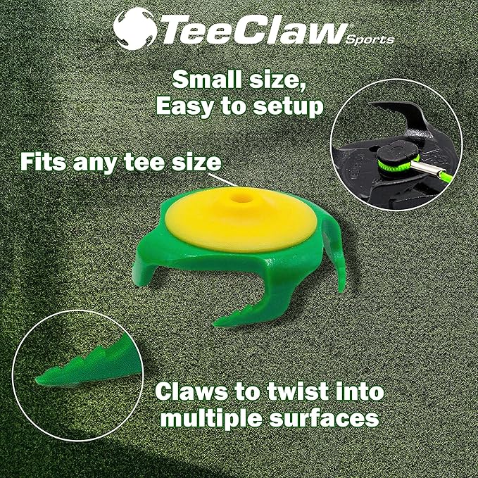 Tee Claw Golf Tee Holder, Great for Golf, Baseball and Softball for Putting Training Aid, Foot Placement, for Indoor and Outdoor Training, Made in USA