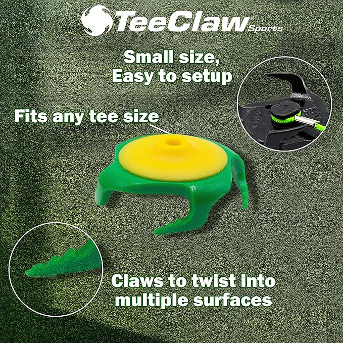 Tee Claw Golf Tee Holder, Great for Golf, Baseball and Softball for Putting Training Aid, Foot Placement, for Indoor and Outdoor Training, Made in USA
