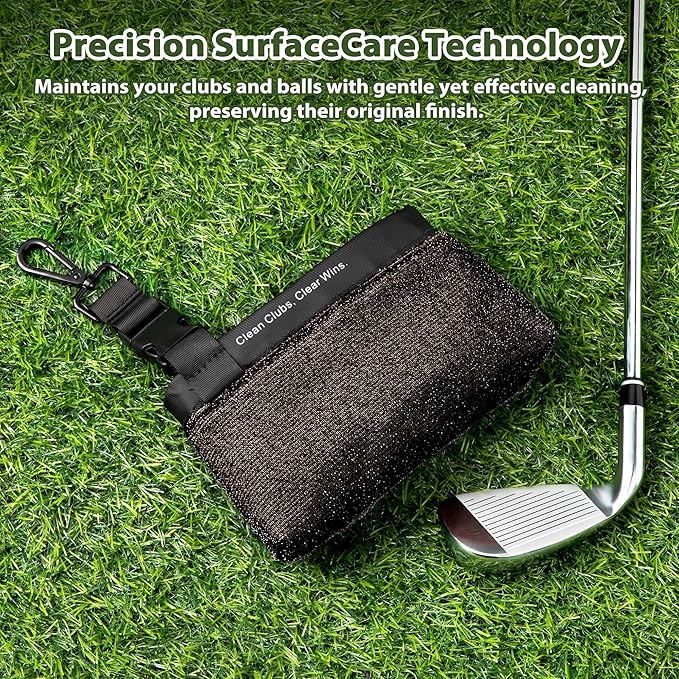 MOSTY Golf Club & Ball Cleaner Bag,Durable Golf Club Cleaning Kit and Ball Washer Pouch,Club Cleaner for Golf Bag, Golf Gifts for Men Women Golfers Him Unique, Essential Golf Accessories